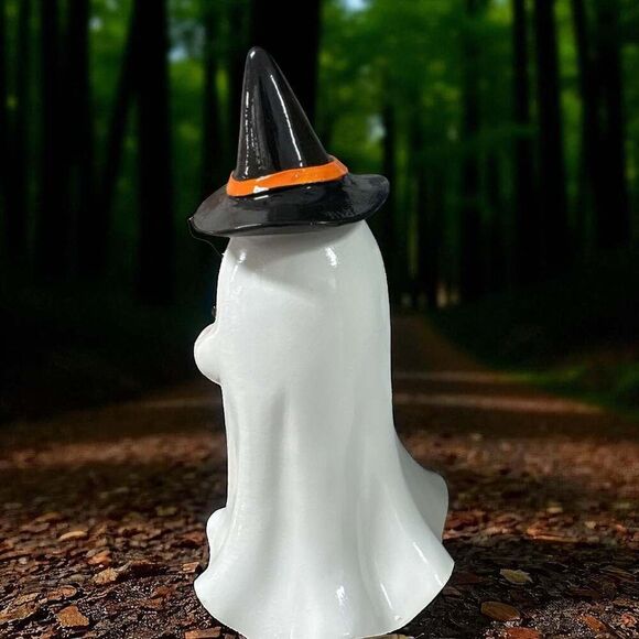 Cute Nerdy Ghost in Witch Hat with Glasses, Pumpkin Latte, and Pumpkin Pale - Picture 3 of 5